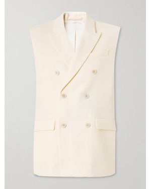 Wardrobe NYC Double-Breasted Wool Vest - Natural