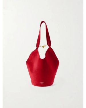 KHAITE Lotus Mini Suede Tote - Red