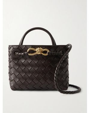 Bottega Veneta Andiamo Small Intrecciato Leather Tote - Black