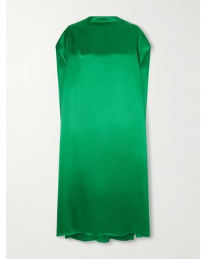 Dries Van Noten Silk-Satin Midi Dress - Green