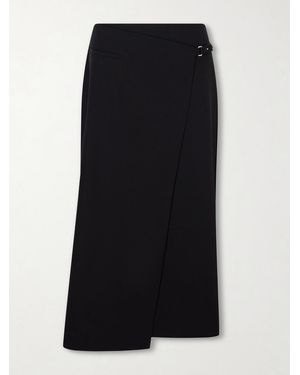 St. Agni Wool Midi Wrap Skirt - Black