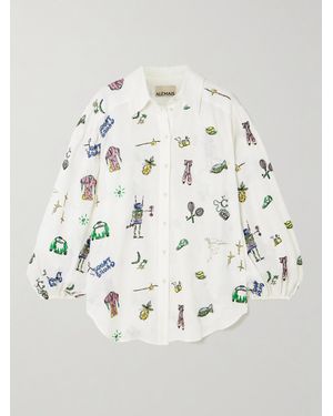 ALÉMAIS Anouk Colantoni Play Embroidered Linen Shirt - Natural