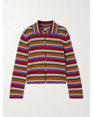 Bode Starkey Cardigan Aus Gestreifter Baumwolle - Rot