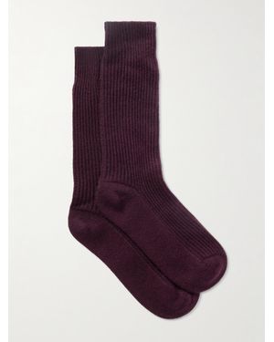 Lisa Yang Zera Ribbed Cashmere Socks - Purple