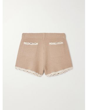 Posse Willow Crochet-Trimmed Knitted Shorts - Natural