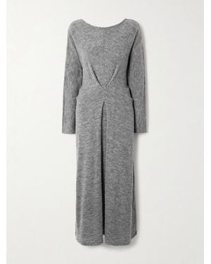 Proenza Schouler Sai Midikleid Aus Bouclé Mit Falten - Grau