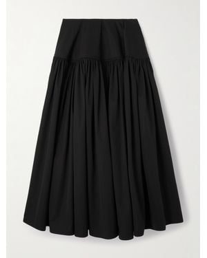 Alaïa Maxirock Aus Baumwollpopeline Mit Raffung - Schwarz