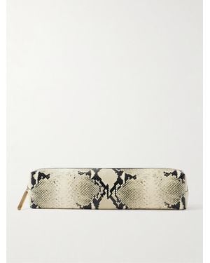 KHAITE Kye Clutch Aus Leder Mit Schlangeneffekt - Natur