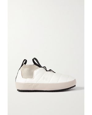Holden Stretch-Knit Trimmed Quilted Shell Slippers - White