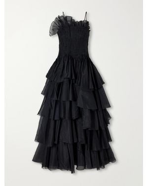 Aje. Sonnet Ruffled Organza Maxi Dress - Black