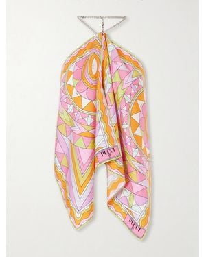 PUCCI Printed Silk-Twill Halterneck Top - White