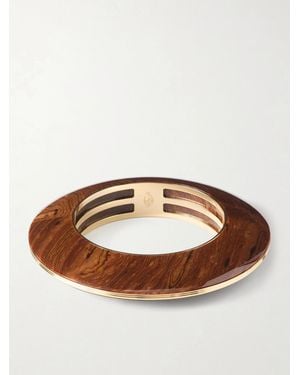 Jacques Marie Mage Loulou De La Falaise Rhoda-Plated Acetate Bangle - Brown