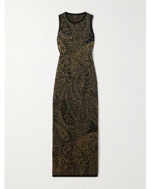 Etro Maxikleid Aus Devoré-Samt Aus Einer Wollmischung - Grün