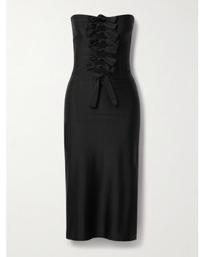Coperni Strapless Knotted Cutout Stretch-Jersey Midi Dress - Black