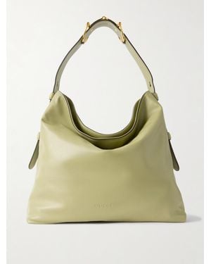 Gucci Horsebit Maxi Leather Tote - Green