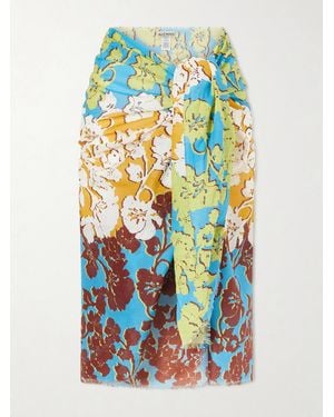 ALÉMAIS Splice Printed Organic Cotton-Voile Pareo - Blue