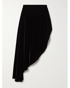 Alaïa Asymmetric Velvet Skirt - Black