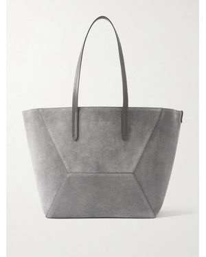 Brunello Cucinelli Maxi Suede Tote - Gray