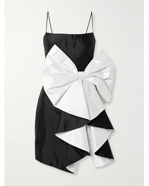 Rasario Bow-Embellished Draped Silk-Shantung Mini Dress - Black