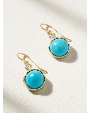 Irene Neuwirth Classic Ohrringe Aus 18 Karat Mit Türkisen Und Diamanten - Blau