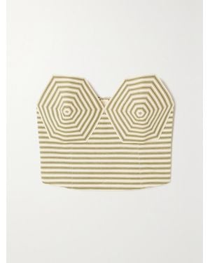 Mara Hoffman Net Sustain Striped Tencel Lyocell-Blend Twill Bustier Top - Natural