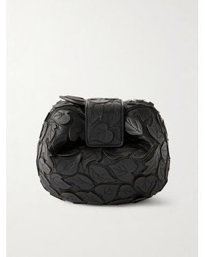 Gabriela Hearst Soft Demi Embroidered Leather Clutch - Black