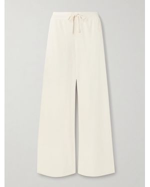 ÉTERNE Wide-Leg Cotton-Jersey Joggers - Natural