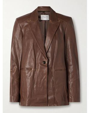 Twp James Leather Blazer - Brown