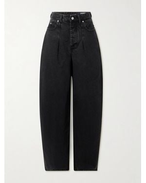 Jacquemus The Ovalo De-Nîmes Pleated High-Rise Barrel-Leg Jeans - Black
