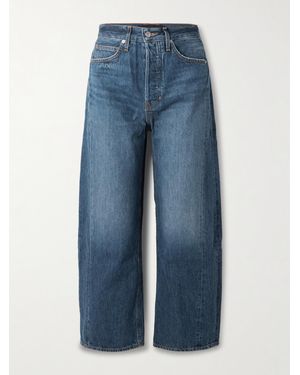 Veronica Beard Ryder High-Rise Barrel-Leg Jeans - Blue