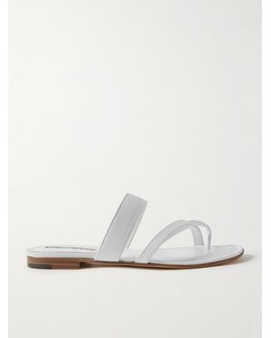 Manolo Blahnik Susa Leather Sandals - White