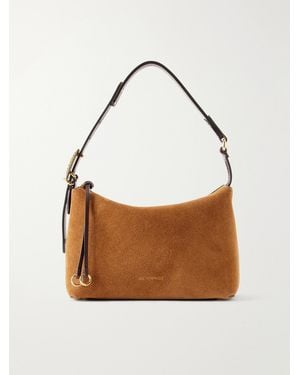Etro Suede And Leather-Trimmed Shoulder Bag - Brown
