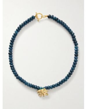 YSSO Sea Urchin-Plated Jade Necklace - Blue