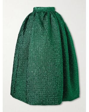 ‎Dima Ayad Cloqué Maxi Skirt - Green