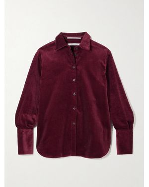 Another Tomorrow Oversized Organic Cotton-Corduroy Shirt - Red