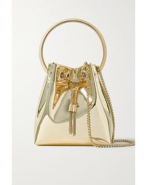 Jimmy Choo Bon Bon Beuteltasche Aus Verspiegeltem Metallic-Leder - Natur