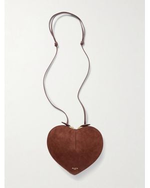 Alaïa Le Coeur Suede And Leather Shoulder Bag - White