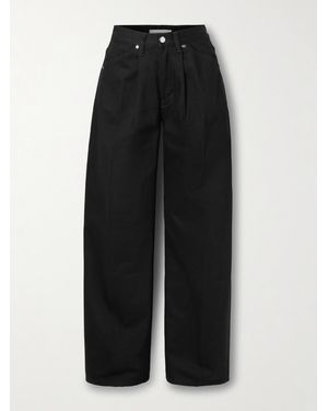 RÙADH The Archer Pleated High-Rise Wide-Leg Jeans - Black