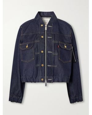 Sacai Levi's Washed Denim Bomber Jacket - Blue