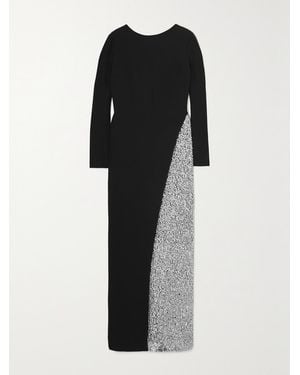Givenchy Open-Back Sequin-Embellished Crepe Gown - Black