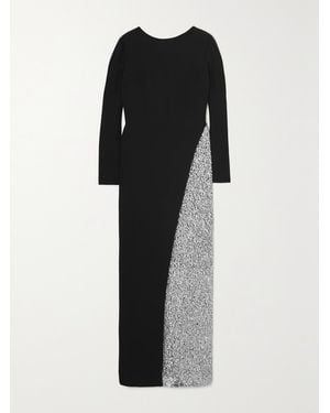 Givenchy Open-Back Sequin-Embellished Crepe Gown - Black