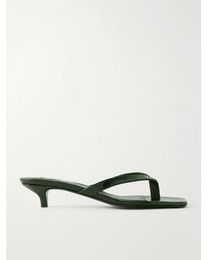 TOTEME Croc-Effect Leather Sandals - Green