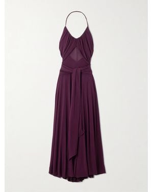 Alaïa Stretch-Jersey Halterneck Maxi Dress - Purple