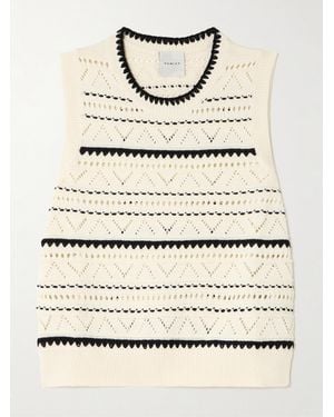 Varley Athena Zweifarbiger Ärmelloser Pullover Aus Baumwolle - Natur