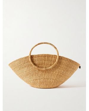 Muuñ Luna Woven Straw Tote - Metallic