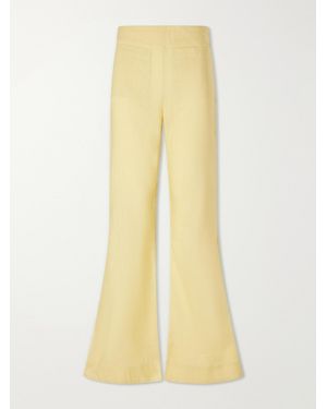 Alix Of Bohemia Farah Sunlight Wool And Linen-Blend Flared Trousers - Yellow
