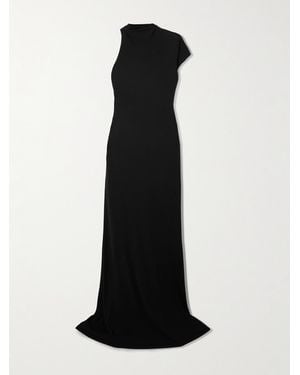 Tom Ford One-Sleeve Jersey Gown - Black