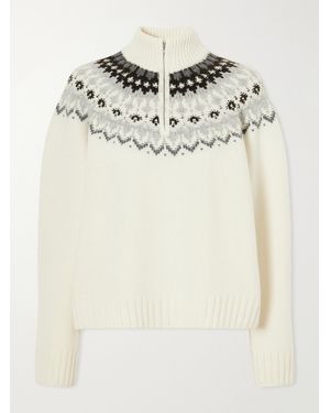 arch4 Saint Gervais Fair Isle Cashmere Half-Zip Jumper - Natural