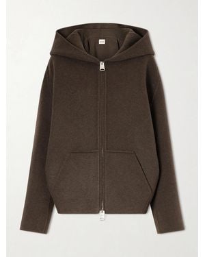 KHAITE Dolem Hooded Wool Zip-Up Jacket - Brown