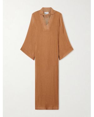 Lisa Marie Fernandez Crinkled Linen-Blend Gauze Kaftan - Braun